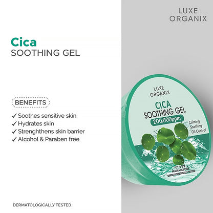 Luxe Organix Cica Soothing Gel 300ml | Bini Beauty NZ AU