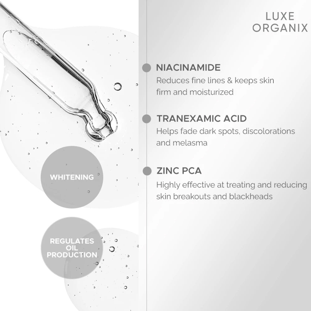 Luxe Organix Whitening Repair Ultra Light Glow Serum | Bini Beauty AU NZ