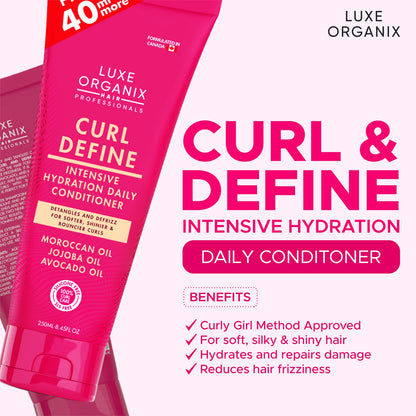 Luxe Organix Curl Define Intensive Hydration Daily Conditioner 250ml | Bini Beauty AU NZ