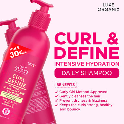 Luxe Organix Curl Define Intensive Hydration Daily Shampoo 270ml | Bini Beauty AU NZ