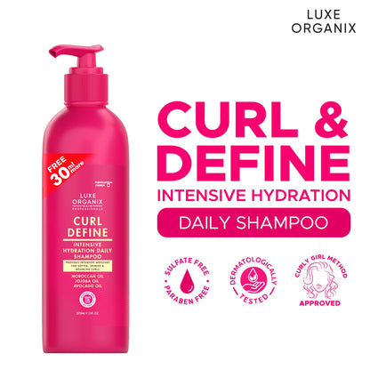 Luxe Organix Curl Define Intensive Hydration Daily Shampoo 270ml | Bini Beauty AU NZ