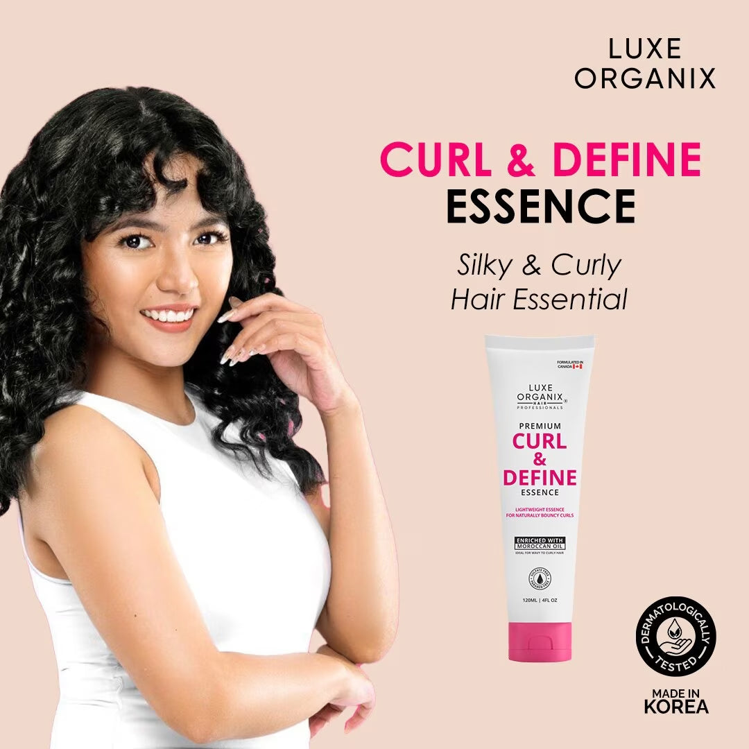 Luxe Organix Premium Curl & Define Essence 120ml lifestyle photo