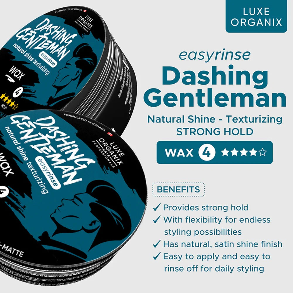 Luxe Organix Hair Professionals Dashing Gentleman Natural Shine Texturizing Wax 80g