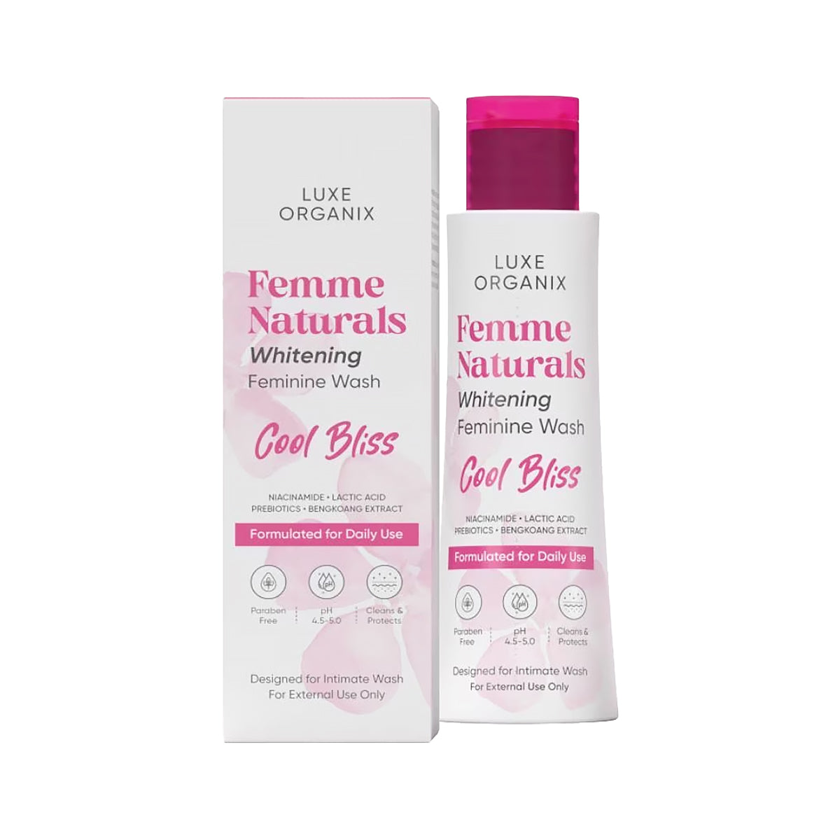 Luxe Organix Femme Naturals Whitening Feminine Wash Cool Bliss 120ml | Bini Beauty AU NZ