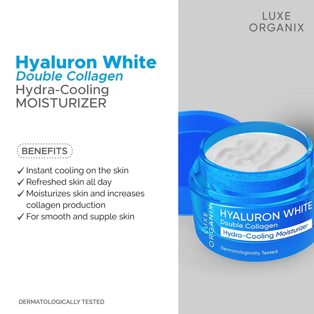 Luxe Organix Hyaluron White Double Collagen Hydra-Cooling Moisturizer | Bini Beauty AU NZ