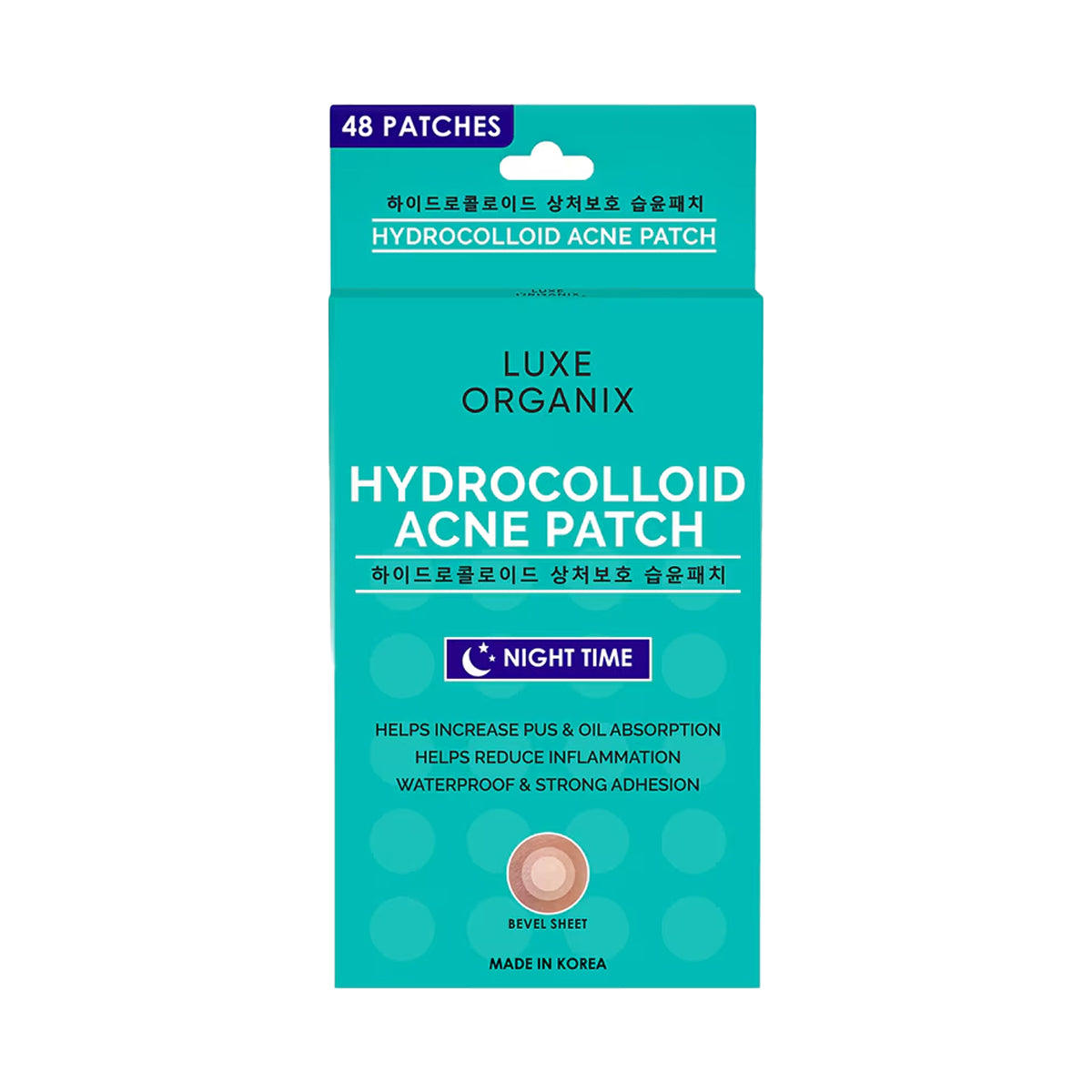 Luxe Organix Hydrocolloid Acne Spot Patch Night Time | Bini Beauty NZ AU