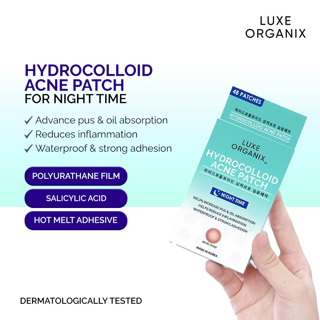 Luxe Organix Hydrocolloid Acne Spot Patch Night Time | Bini Beauty NZ AU