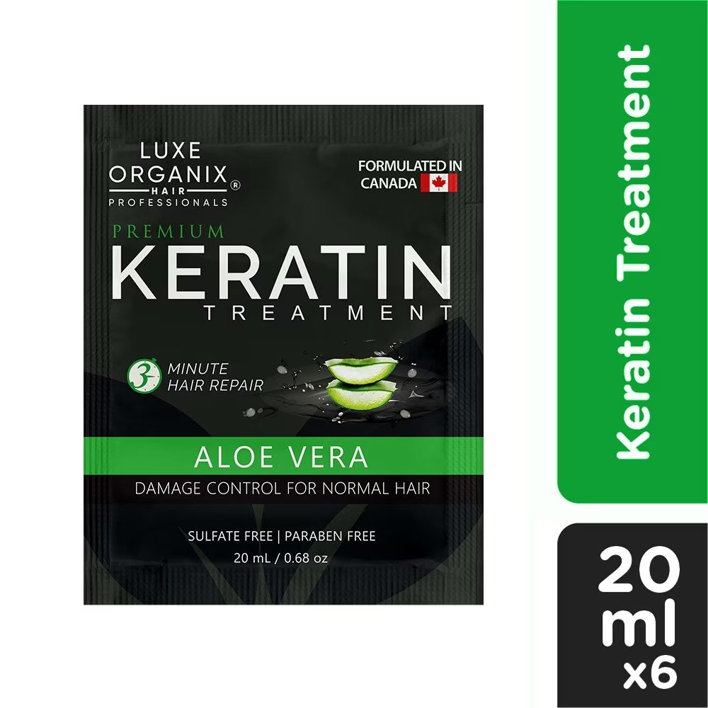 Luxe Organix Keratin Treatment Aloe Vera 20ml (6 Sachet Pack) | Bini Beauty AU NZ