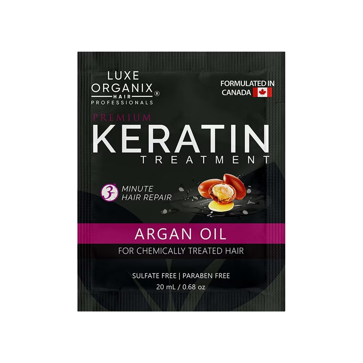 Luxe Organix Keratin Treatment Argan Oil 20ml (6 Sachet Pack) | Bini Beauty AU NZ