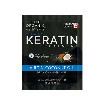 Luxe Organix Keratin Treatment Virgin Coconut Oil 20ml (6 Sachet Pack) | Bini Beauty AU NZ