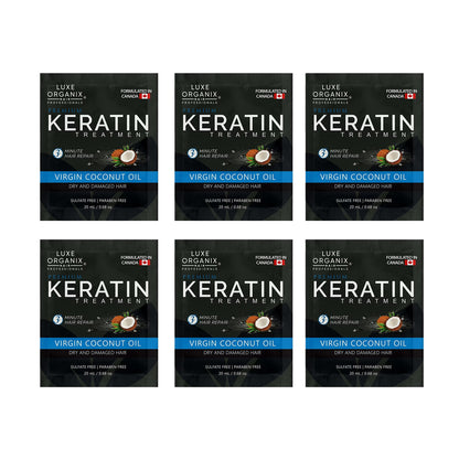 Luxe Organix Keratin Treatment Virgin Coconut Oil 20ml (6 Sachet Pack) | Bini Beauty AU NZ