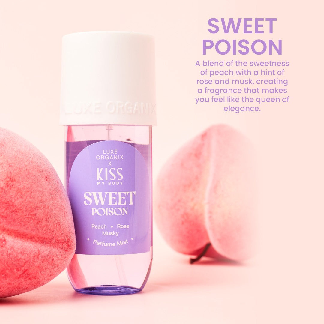 Luxe Organix Kiss My Body Sweet Poison Perfume Mist 88ml | Bini Beauty AU NZ