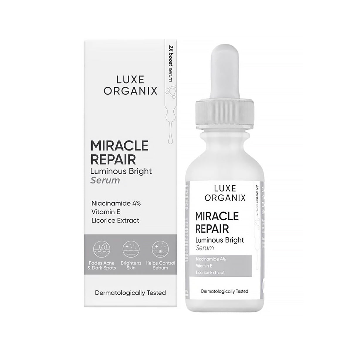 Luxe Organix Miracle Repair Luminous Bright Serum | Bini Beauty NZ AU