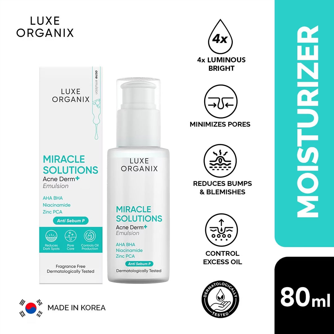 Luxe Organix Miracle Solutions AHA/BHA Acne Derm+ Emulsion | Bini Beauty NZ AU