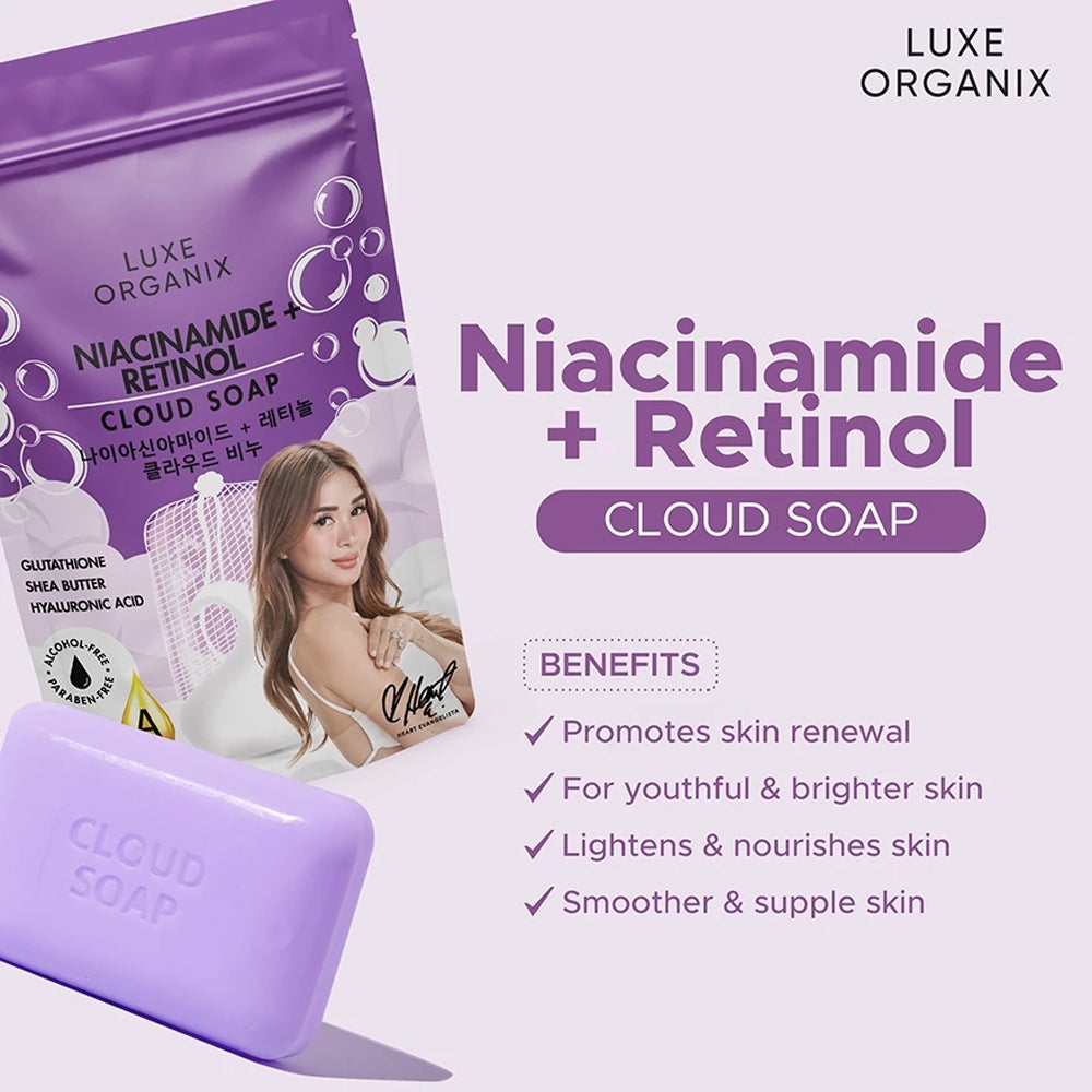 Luxe Organix Niacinamide + Retinol Cloud Soap 180g | Bini Beauty NZ AU