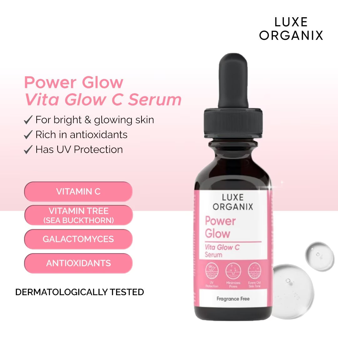 Luxe Organix Power Glow Vita C Serum | Bini Beauty NZ AU