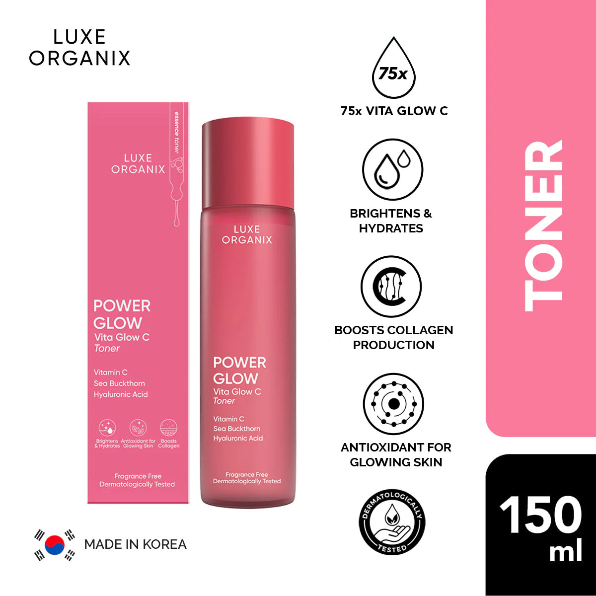 Luxe Organix Power Glow Vita Glow C Toner | Bini Beauty NZ AU