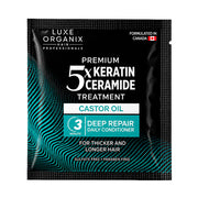 Luxe Organix Premium 5X Keratin Ceramide Treatment Castor Oil 6 Sachets Pack