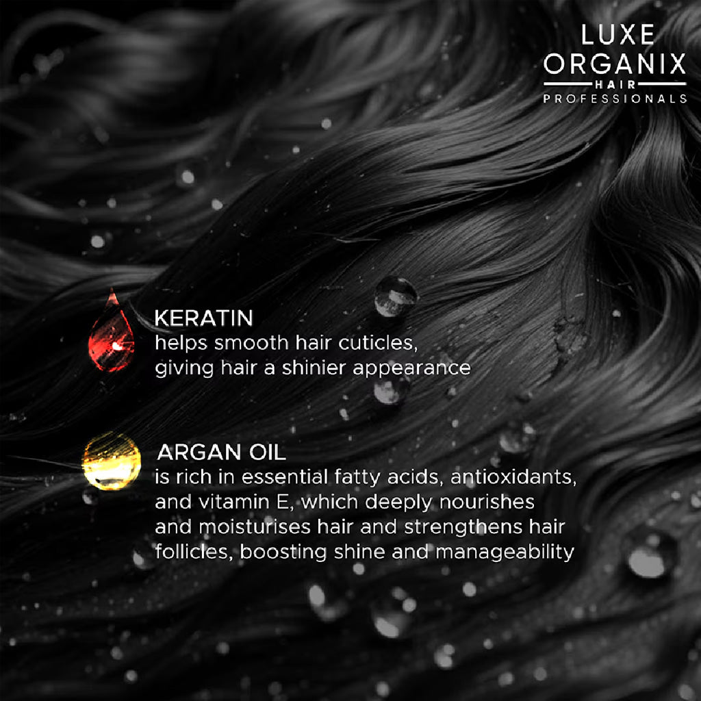 Luxe Organix Quick & Easy Keratin Permanent Hair Color Shampoo Natural Black