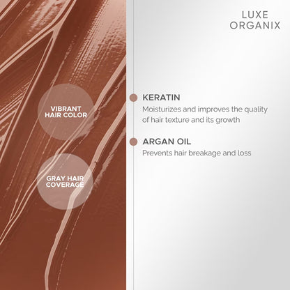 Luxe Organix Quick & Easy Permanent Hair Color Shampoo Natural Brown | Bini Beauty NZ AU