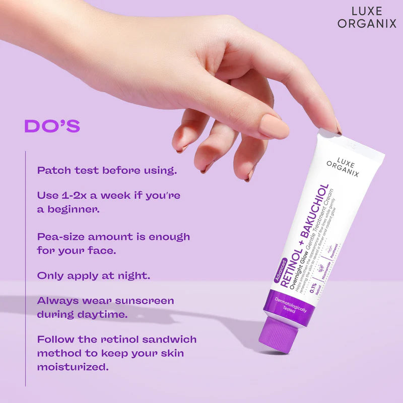 Luxe Organix Retinol + Bakuchiol Gentle Glow Treatment Cream 30g