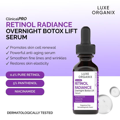 Luxe Organix Clinical Pro Retinol Radiance Serum | Bini Beauty NZ AU