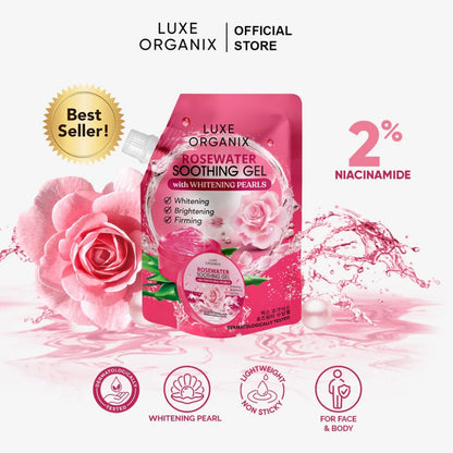 Luxe Organix Rosewater Soothing Gel 100ml | Bini Beauty NZ AU