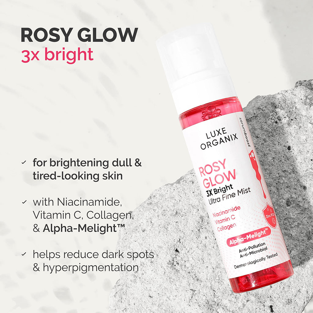 Key Benefits of Luxe Organix Rosy Glow 3x Bright Ultra Fine Mist 80ml