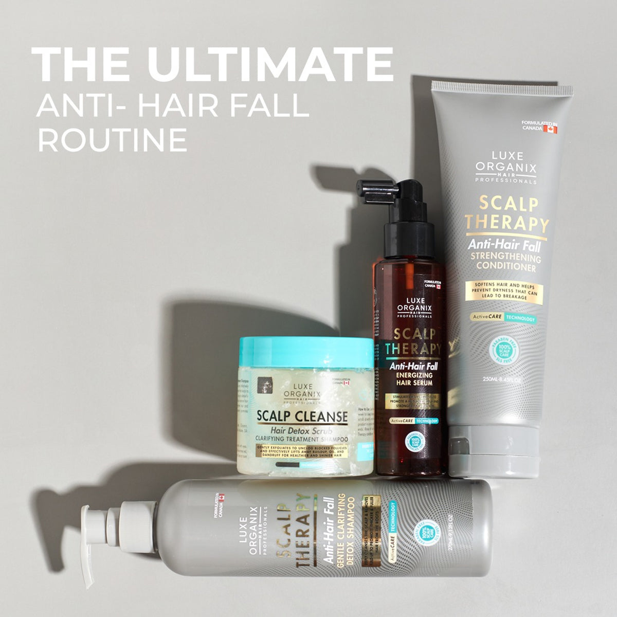 Luxe Organix Scalp Therapy Anti-Hair Fall & Hair Detox Scrub Bundle with Serum | Bini Beauty AU NZ