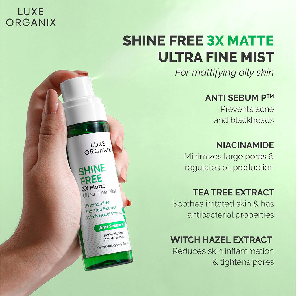 Key Ingredients of Luxe Organix Shine Free 3x Matte Ultra Fine Mist 80ml