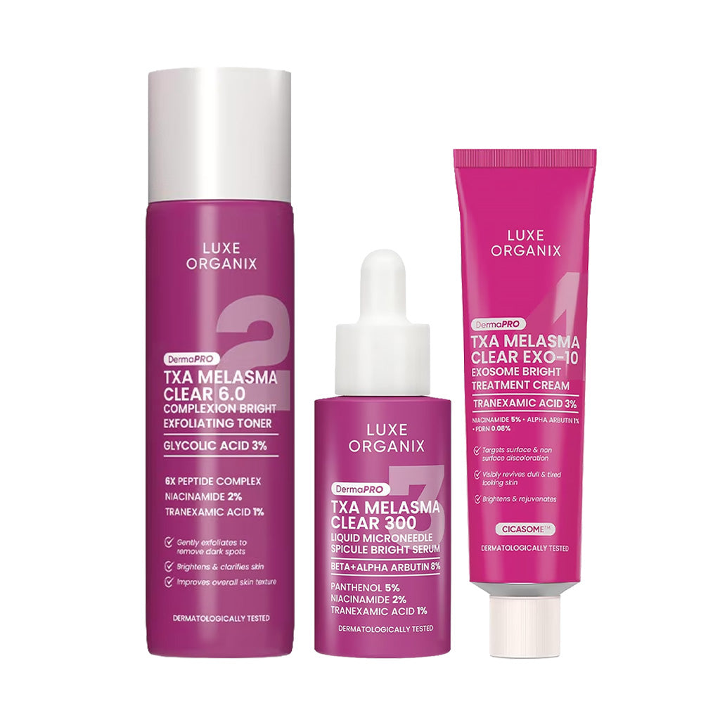 Luxe Organix DermaPRO TXA Melasma Clear Brightening Trio Bundle