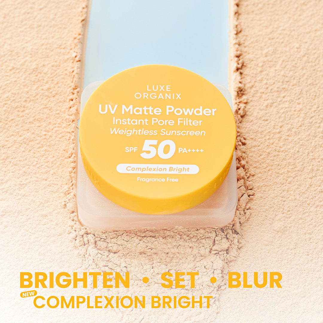 Luxe Organix UV Matte Powder Instant Pore Filter Weightless Sunscreen Complexion Bright 15g