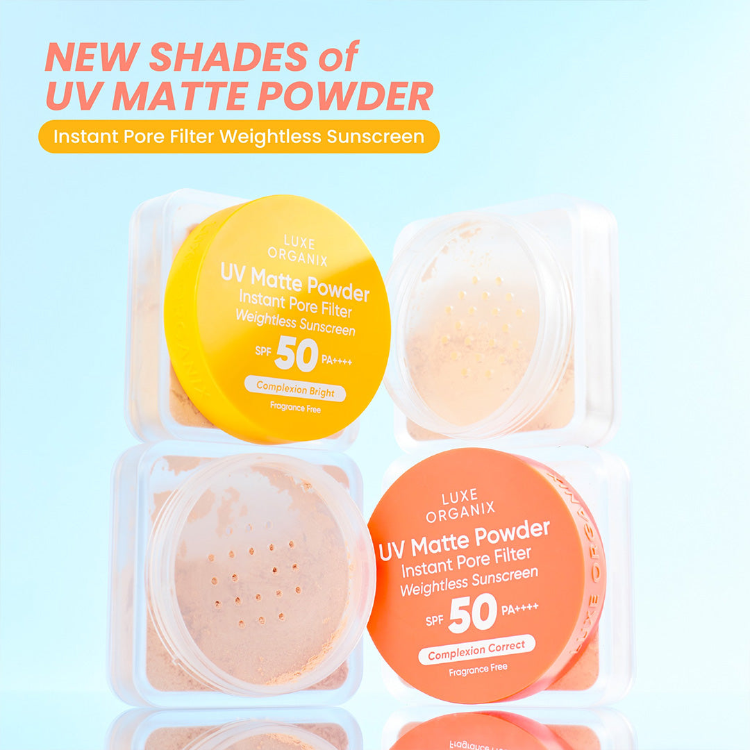 Luxe Organix UV Matte Powder Instant Pore Filter Weightless Sunscreen Complexion Bright 15g