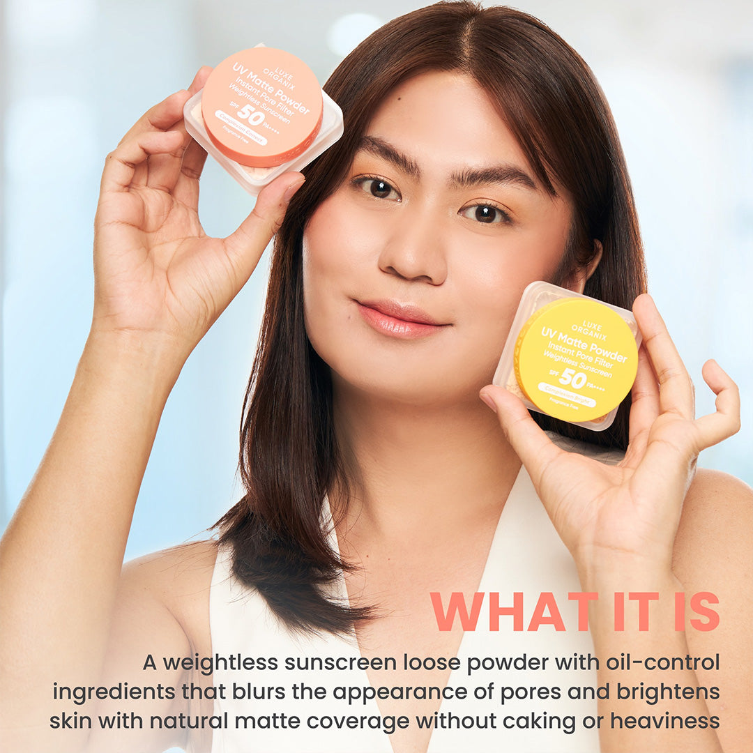 Luxe Organix UV Matte Powder Instant Pore Filter Weightless Sunscreen Complexion Bright 15g
