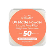Luxe Organix UV Matte Powder Instant Pore Filter Weightless Sunscreen Complexion Correct 15g