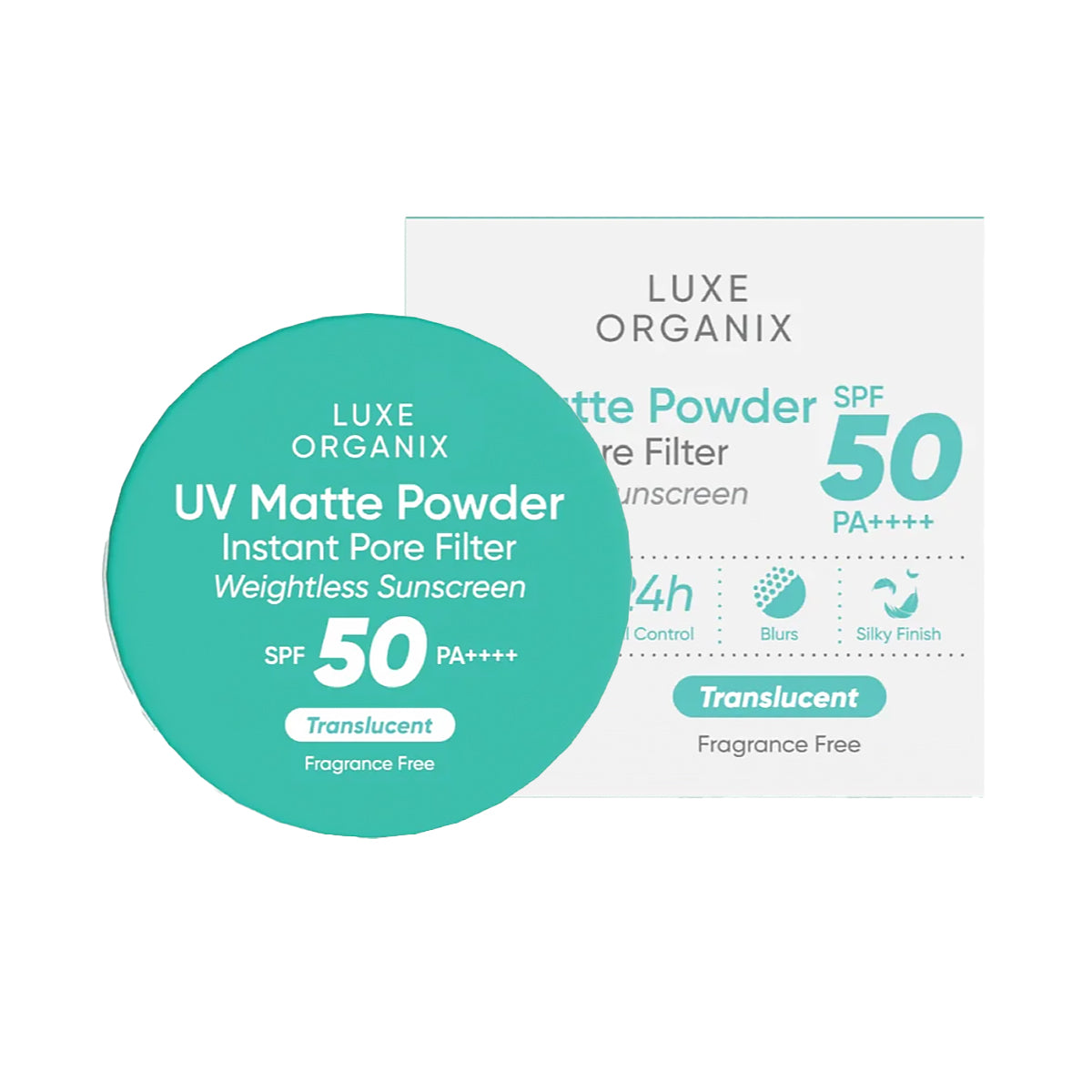Luxe Organix 24H Zero Sebum Instant Pore Blurring Weightless Matte Powder Translucent - New Packaging