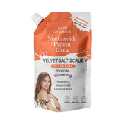 Luxe Organix Niacinamide + Papaya Gluta Velvet Salt Scrub 300g | Bini Beauty AU NZ