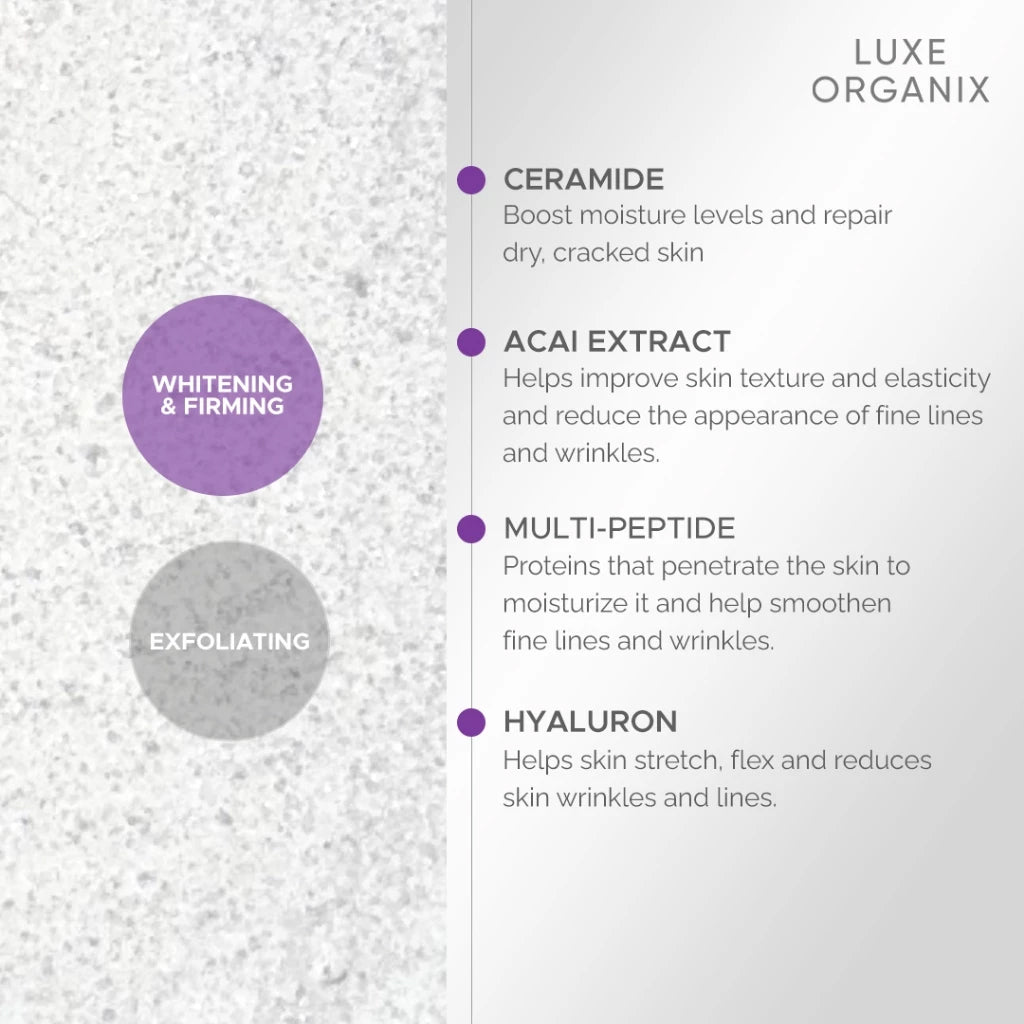 Luxe Organix Niacinamide + Bakuchiol Retinol Velvet Salt Scrub 300g | Bini Beauty AU NZ