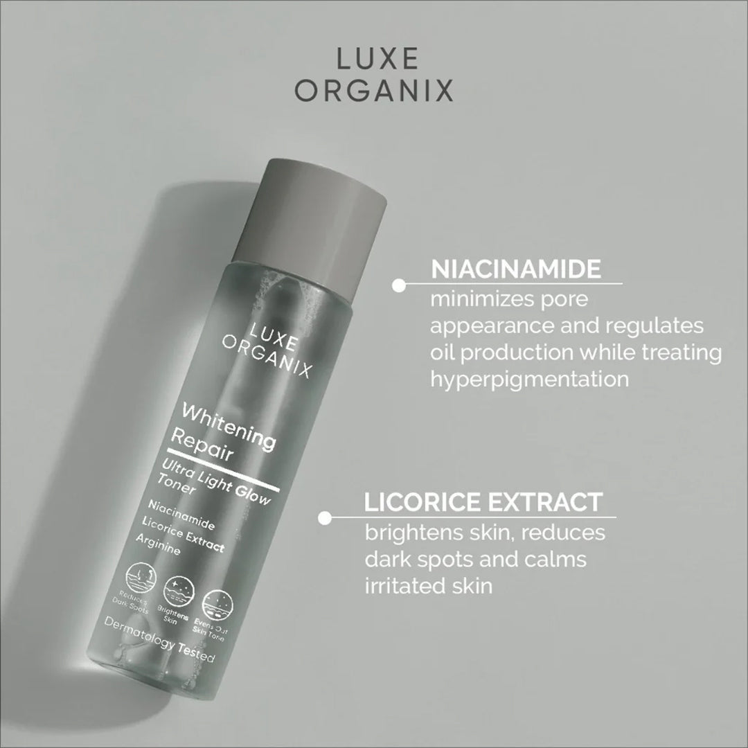 Luxe Organix Whitening Repair Ultra Light Glow Toner | Skincare NZ AU - ingredients spotlight