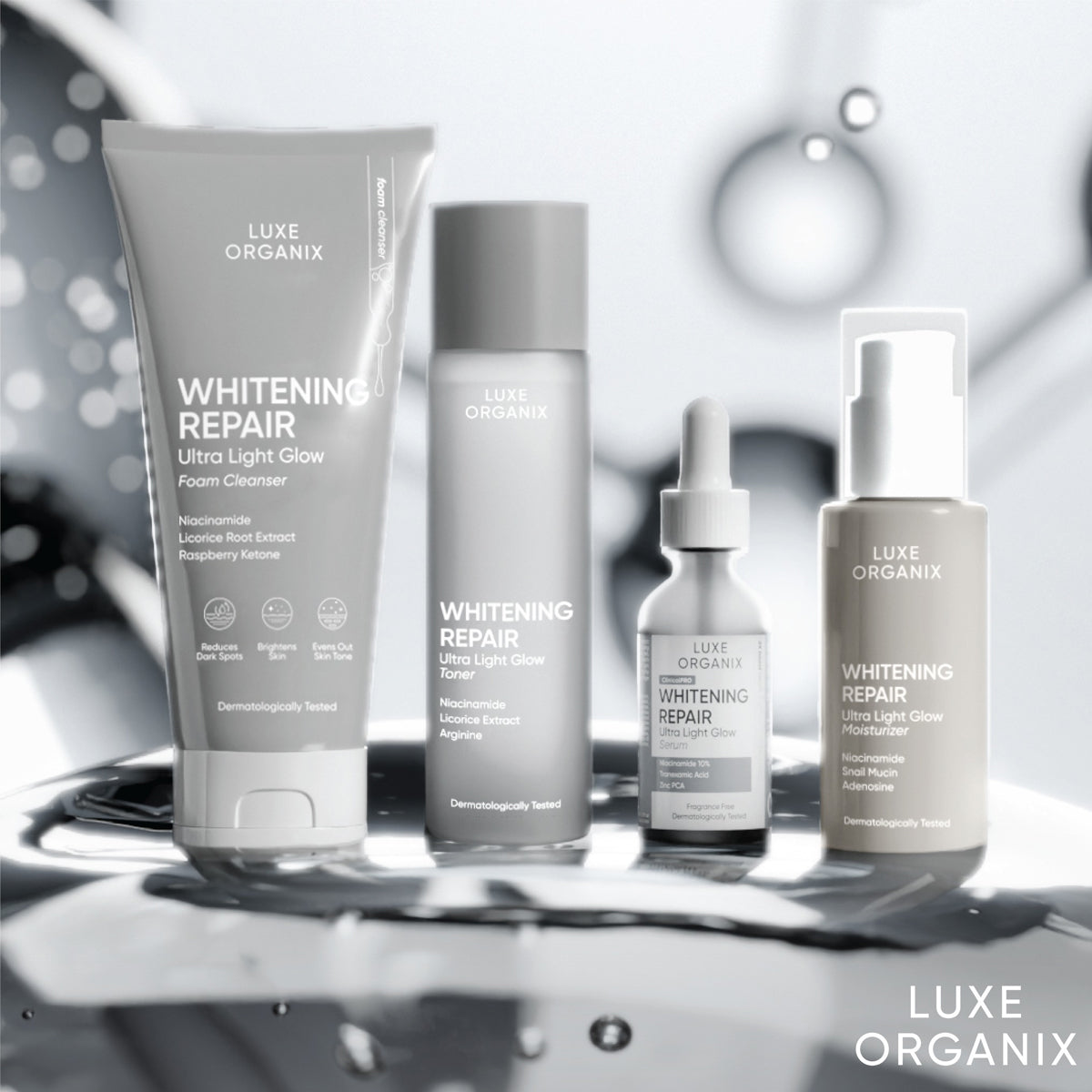 Luxe Organix Whitening Repair Ultra Light Glow Bundle | Bini Beauty AU NZ