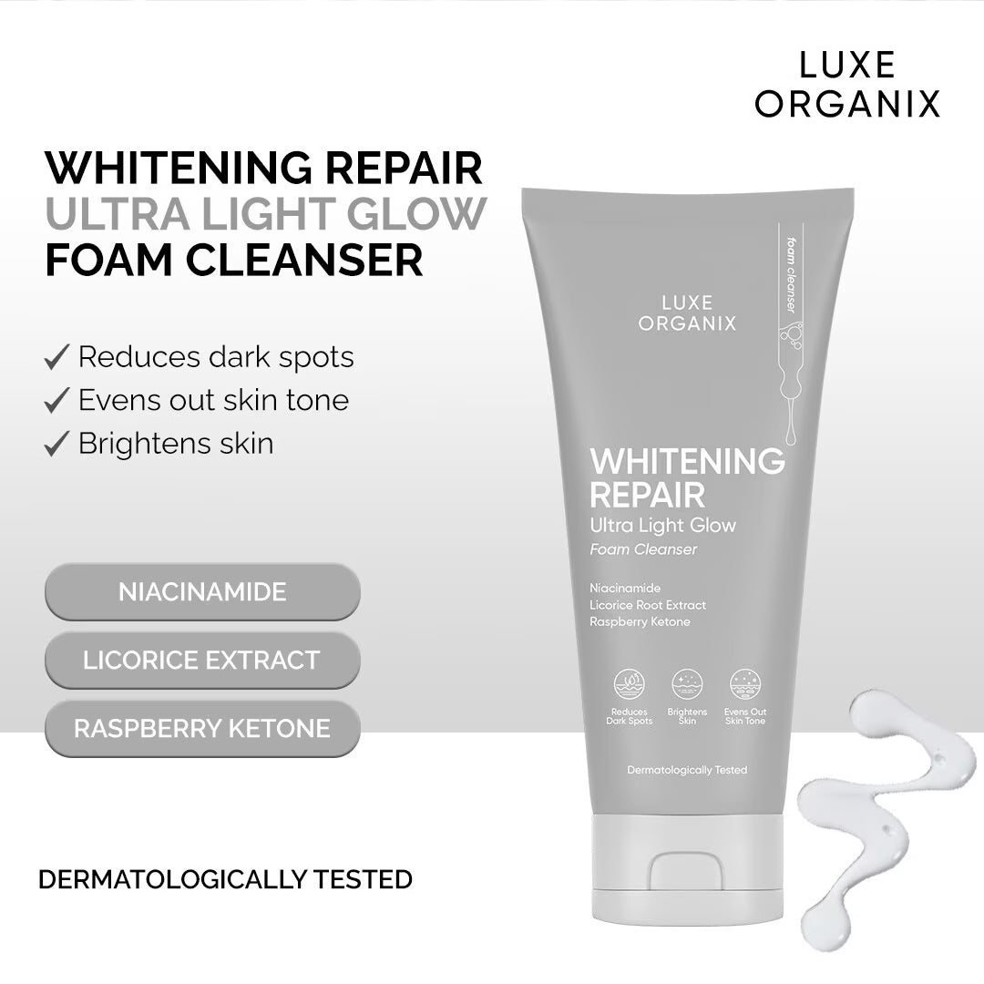 Luxe Organix Whitening Repair Ultra Light Glow Foam Cleanser | Bini Beauty