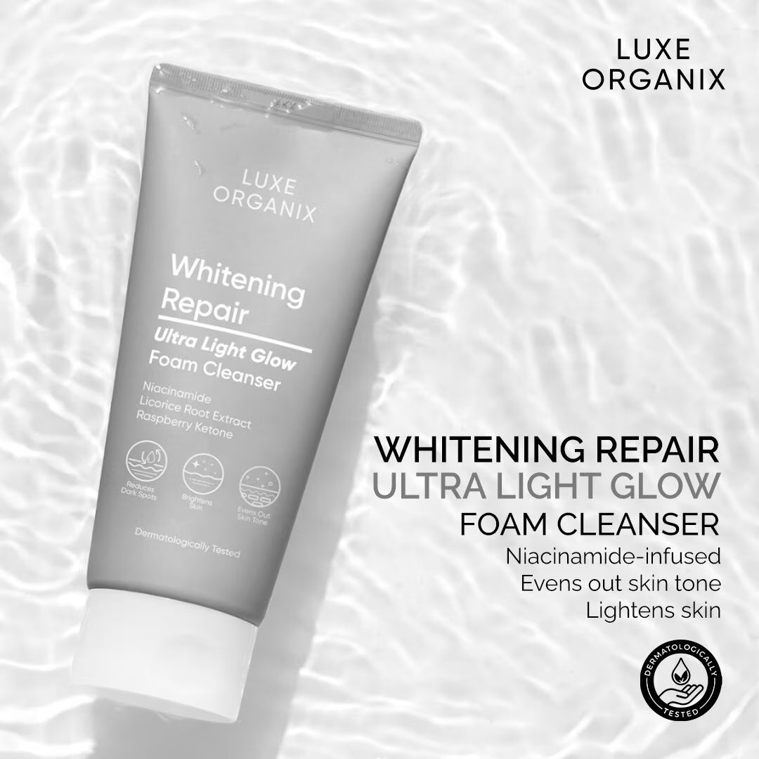 Luxe Organix Whitening Repair Ultra Light Glow Foam Cleanser | Bini Beauty