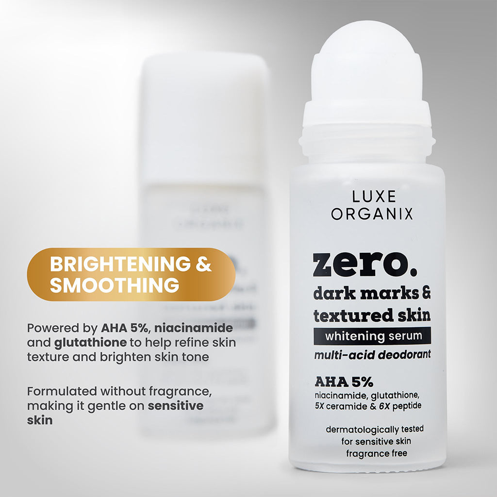 Luxe Organix Zero Dark Marks & Textured Skin Whitening Serum Deodorant For Sensitive Skin
