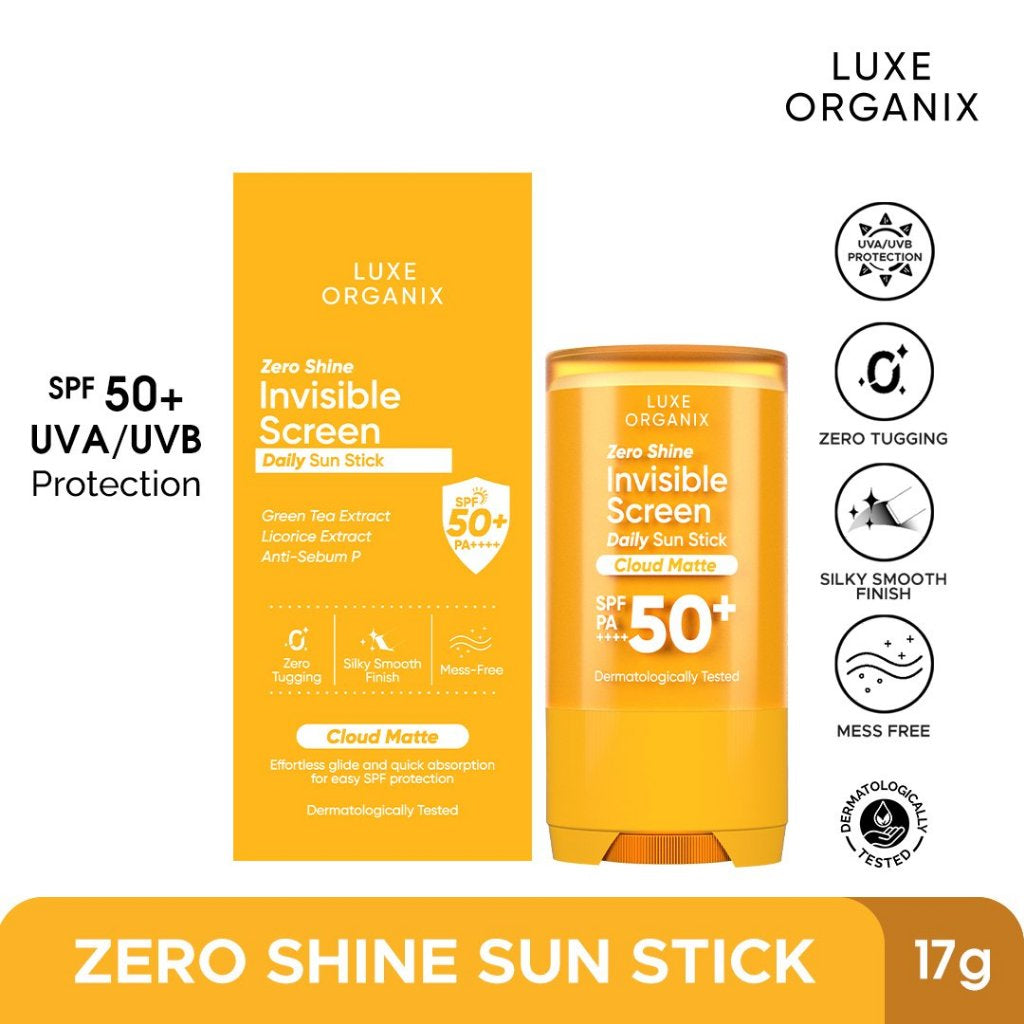 Luxe Organix Zero Shine Invisible Screen Daily Sun Stick SPF 50+ | Bini Beauty NZ AU