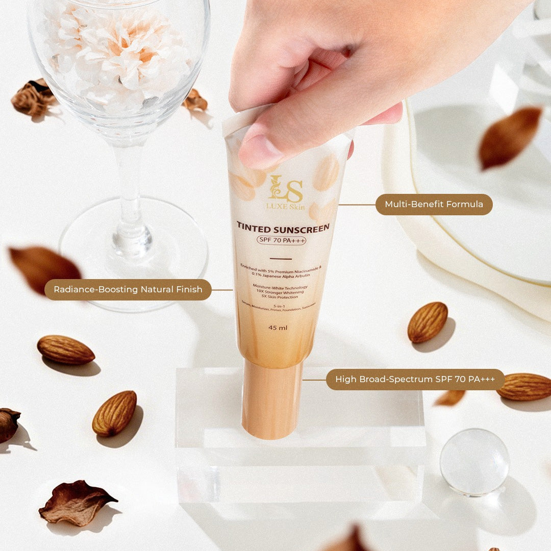 Key benefits of Luxe Skin Tinted Sunscreen SPF 70 PA+++ 45ml