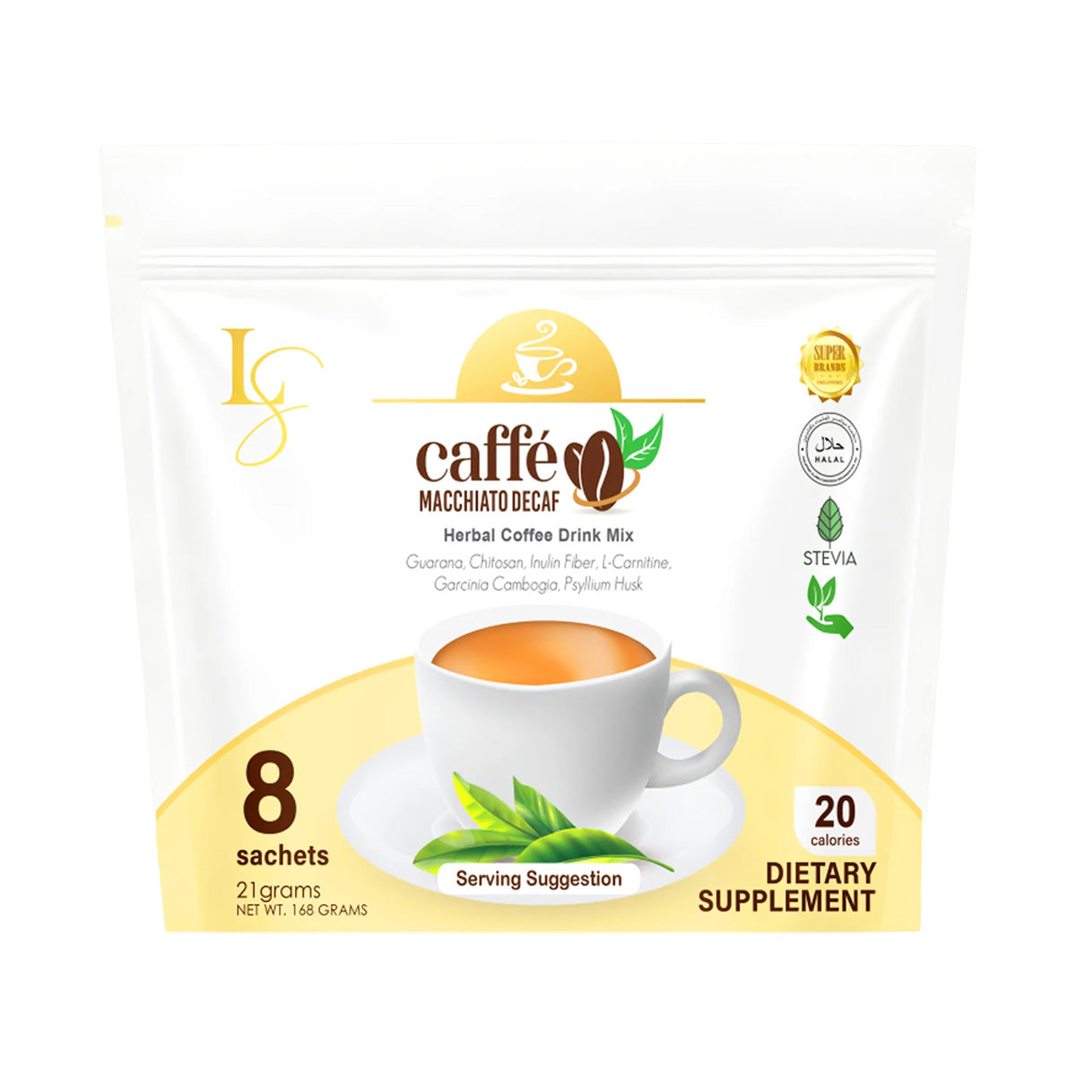 Luxe Slim Caffe Macchiato Decaf (21g x 8 Sachets)
