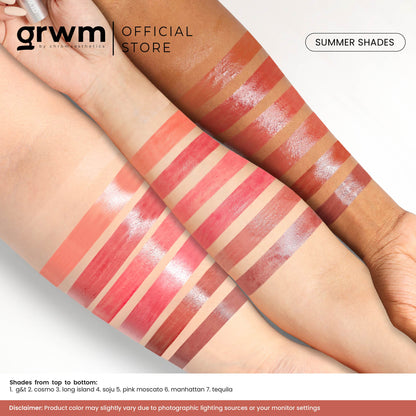 GRWM Cosmetics Lip Booze Tinted Sheer Balm | Filipino Cosmetics NZ AU - shades 1