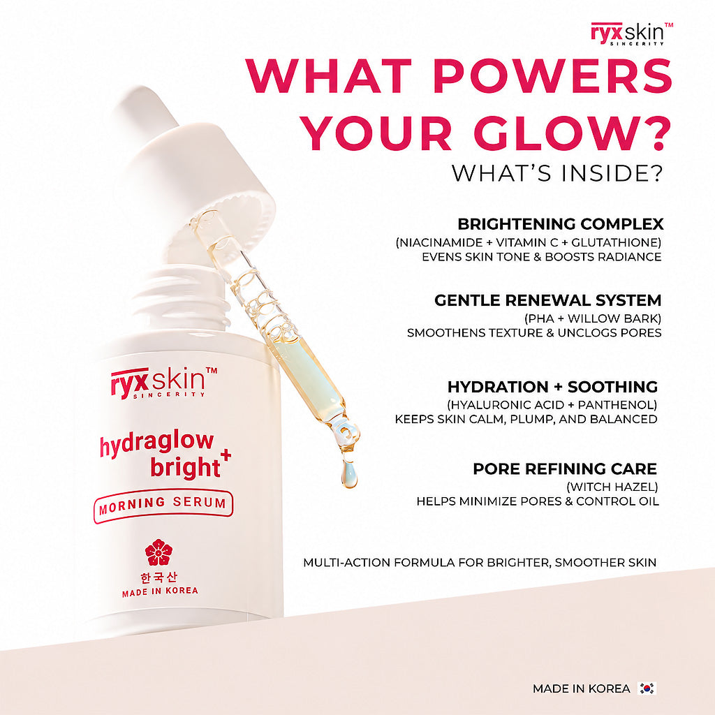 Key Benefits of RYX Skin Hydraglow+ Bright Morning Serum 30ml