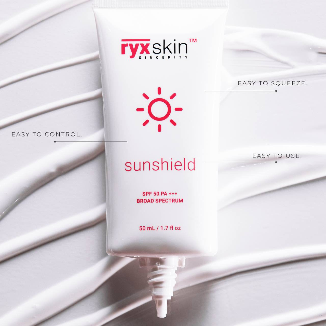 RYX Skin Sunshield SPF 50 PA+++ 50mL - key benefits
