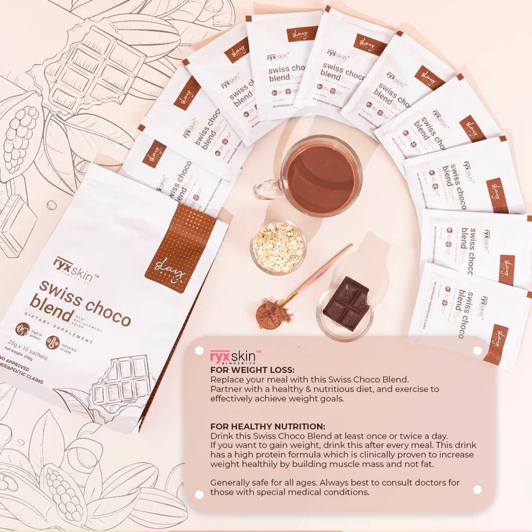 RYX Skin Swiss Choco Blend | Filipino Dietary Supplements NZ AU - Bini Beauty - benefits